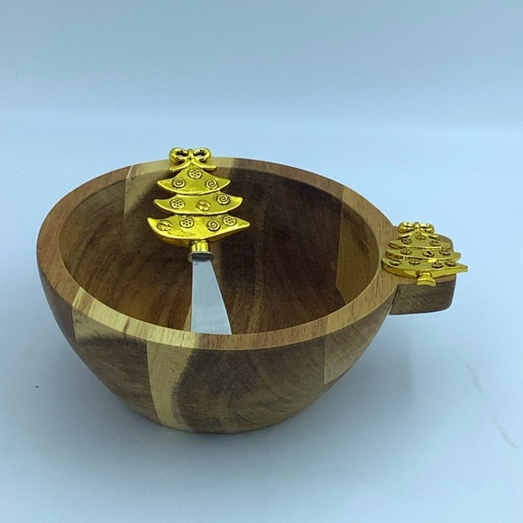 Wood Bowl and Christmas Tree Spreader - Picture 2 of 4